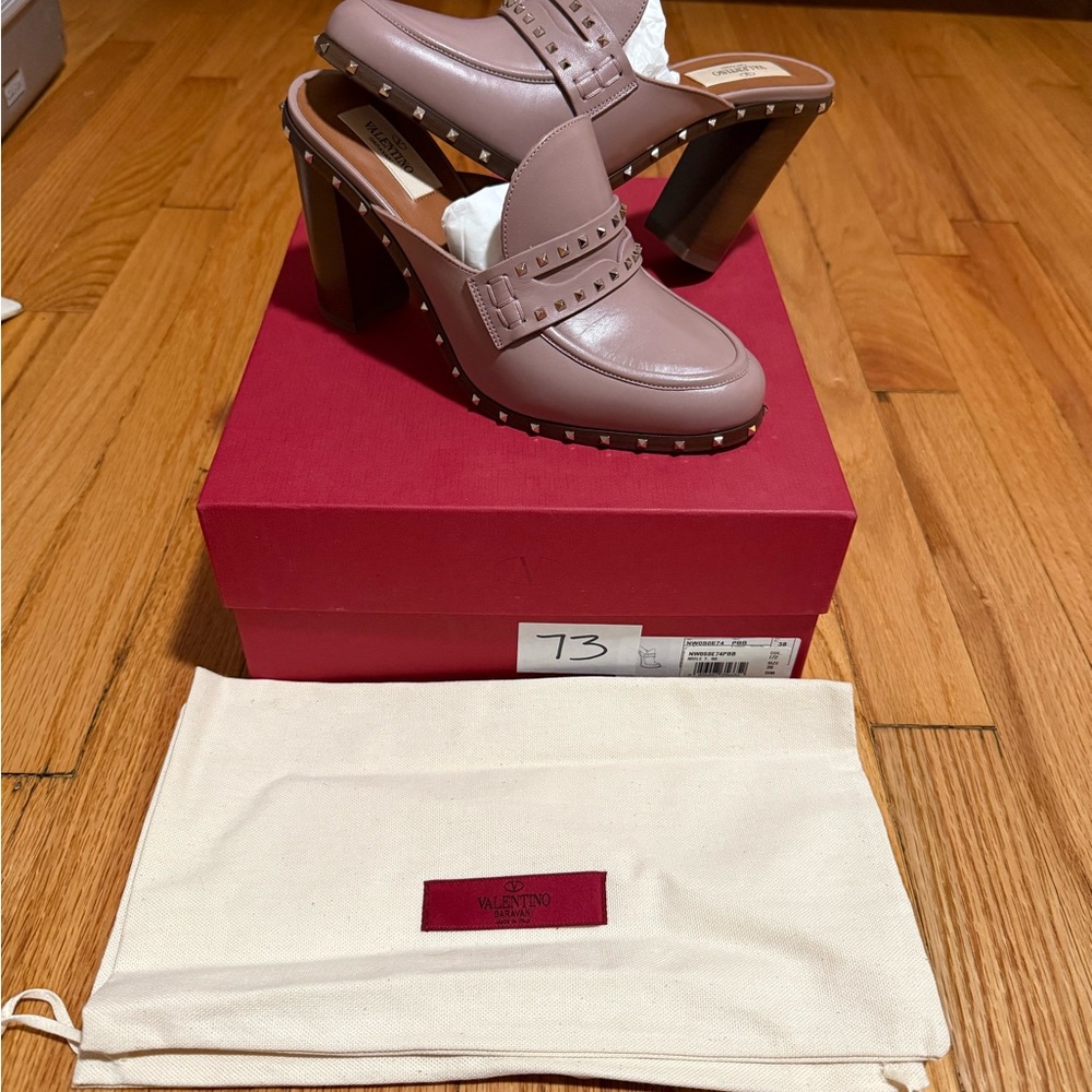 Valentino Women's Mauve Studded Mules